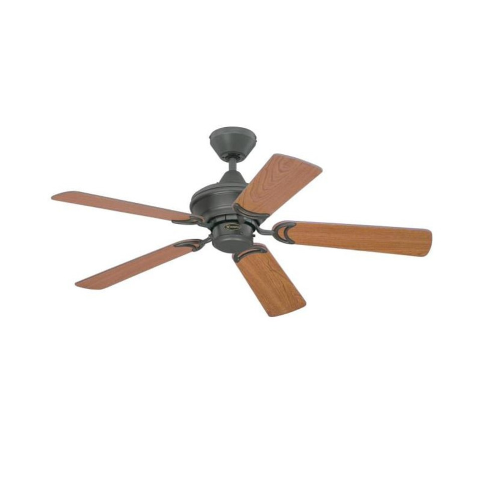 Nevada 105cm Indoor Ceiling Fan Iron Finish Reversible Blades (Walnut/Cherry) 78264