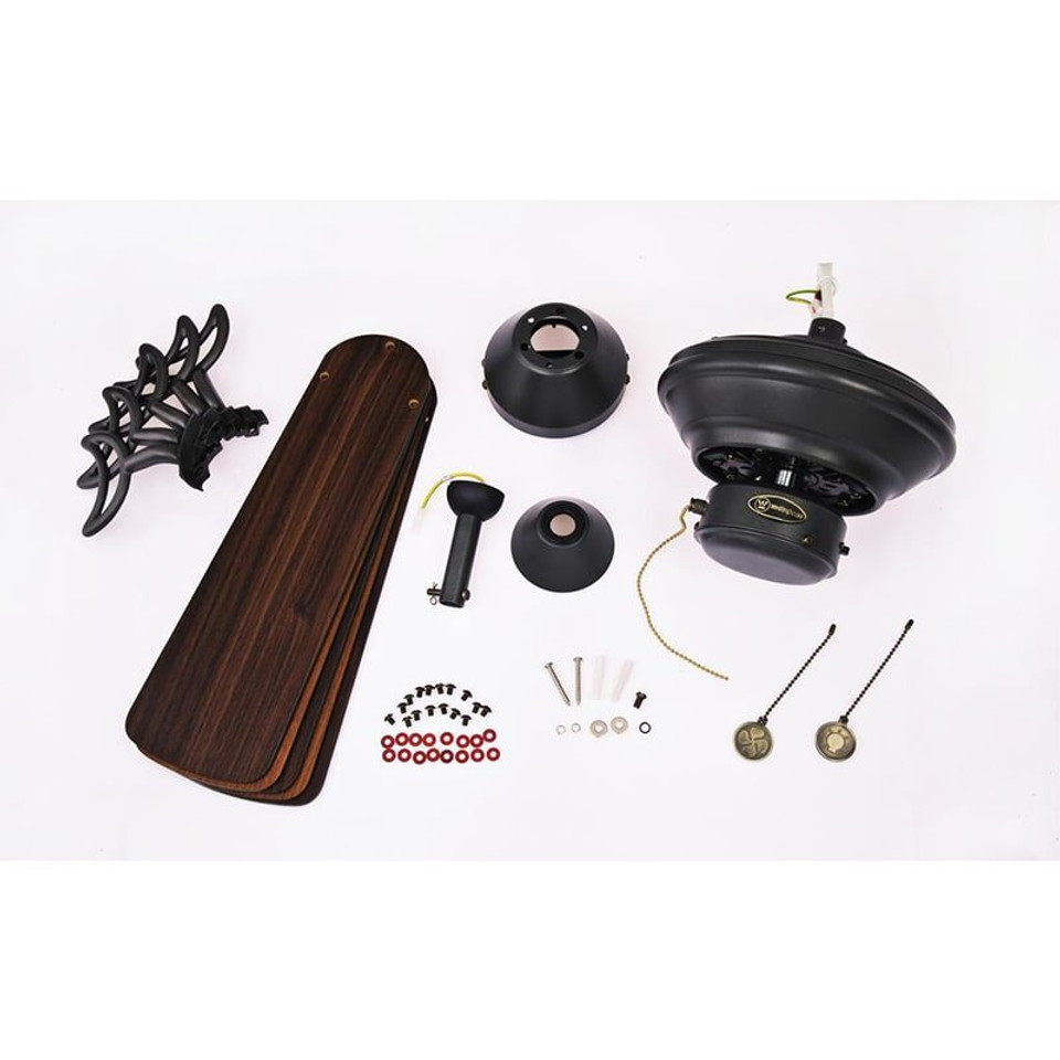 Nevada 105cm Indoor Ceiling Fan Iron Finish Reversible Blades (Walnut/Cherry) 78264