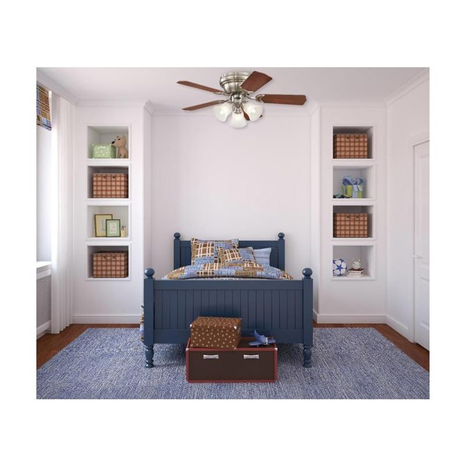 Westinghouse Contempra Trio 90cm Ceiling Fan – Brushed Nickel, Reversible Rosewood/Beech Blades, Light Kit 72073