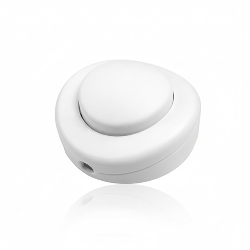 Jeani 706W 2A White Foot Switch for Floor Lamps – Round In-Line 2 & 3 Core Cable Switch
