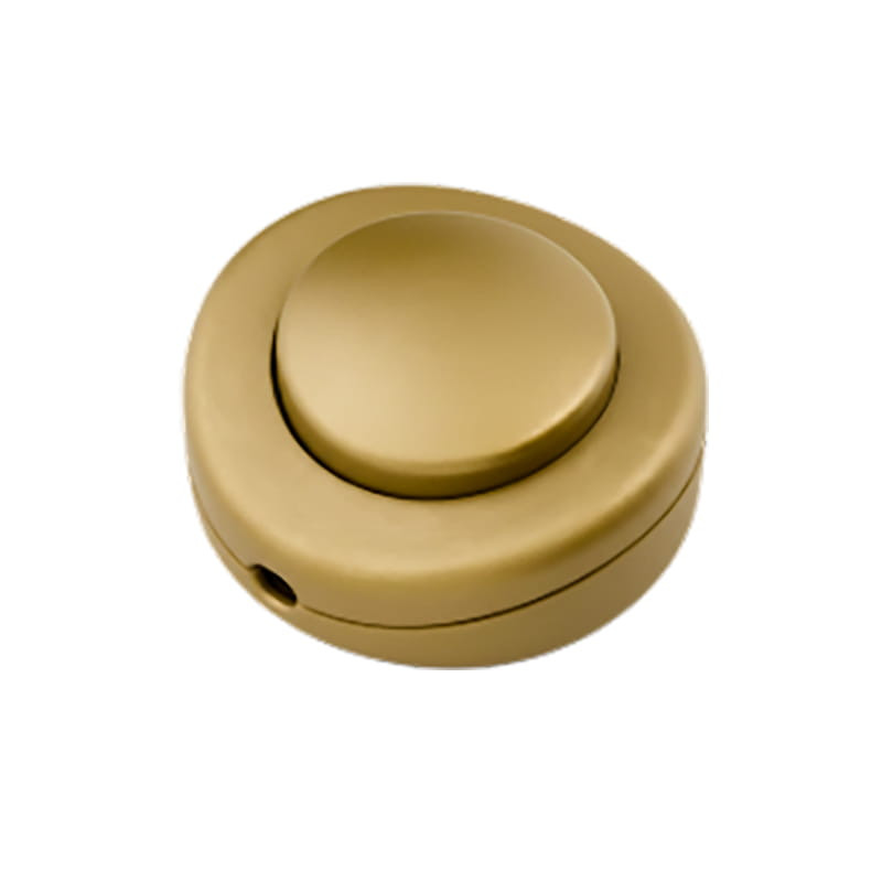 Jeani 706G 2A Gold Foot Switch for Floor Lamps – Round In-Line 2 & 3 Core Cable Switch