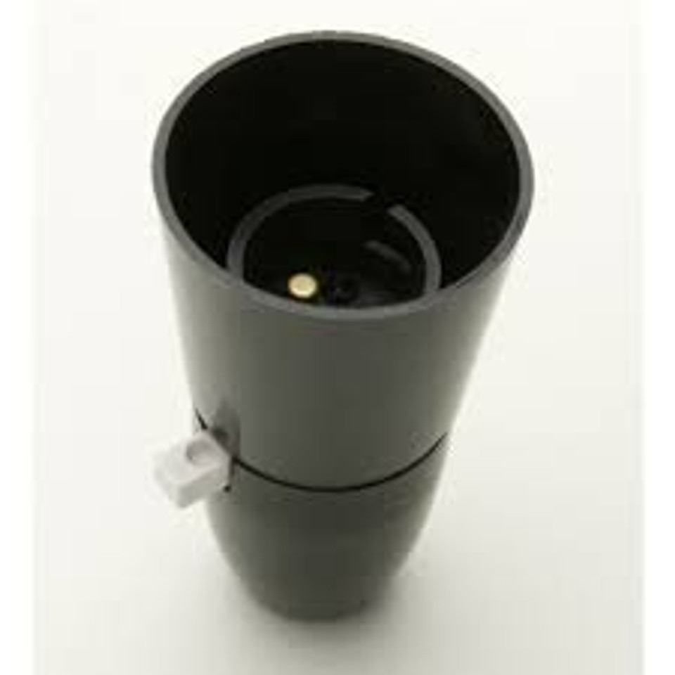 Jeani Lamp Holder A50B Switched BC Bayonet Bulb Cap 1/2" Entry Black Plastic