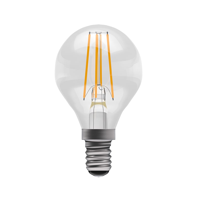 Bell Lighting 3.3w 240v SES LED Filament Round Clear 2700k Dimmable 60742