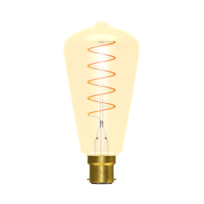 Bell Lighting 4w 240v BC LED Vintage Soft Coil Vertical Filament ST64 Amber 1800k Dimmable 60018