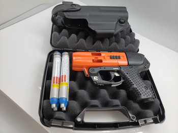  Firestorm JPX 4 Shot Compact 2 Pepper Gun Orange with Laser and Level 2 Holster