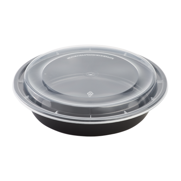 ROUND CONTAINER - COMBO - BLACK - 48OZ / 150