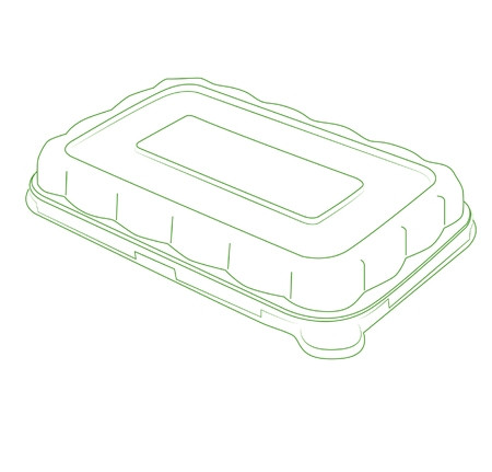 LID FOR RECTANGULAR - BAGASSE - 32OZ