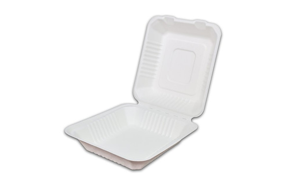 HINGED CONTAINER - BAGASSE - 8 X 8 / 200