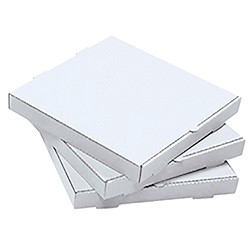 PIZZA BOX - 14" - WHITE/KRAFT - B FLUTE / 50