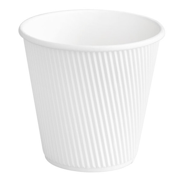HOT CUP - PAPER - WHITE - RIPPLE  SQUAT- 8OZ / 500