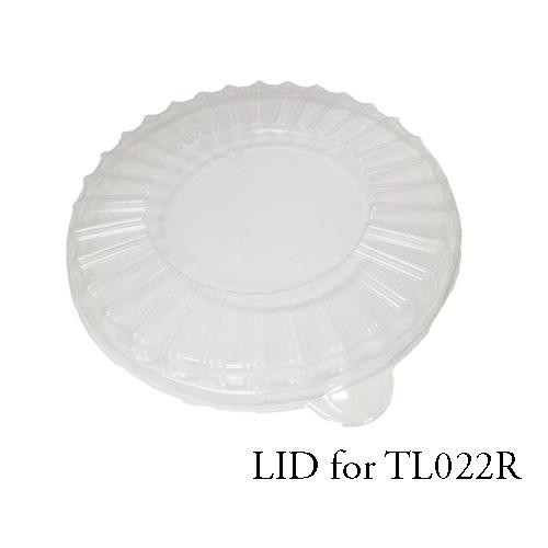 ROUND CONTAINER LID - BLK/RED - CLEAR - DOME / 300