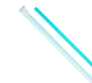 Giant Straws | Individually Wrapped | Aqua (0.31" x 9") 