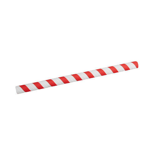 STRAW - 8.5" - PAPER - RED & WHITE STRIPED / 1500