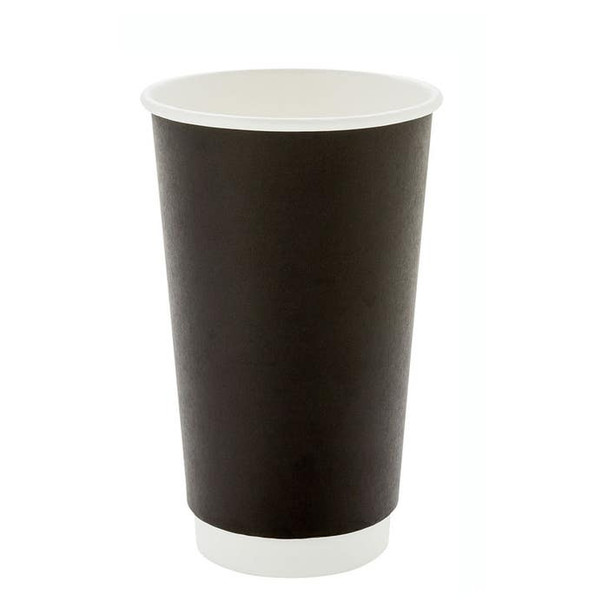 HOT CUP - PAPER - BLACK - DBL WALL - 16OZ / 500