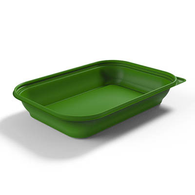 TTM MICROWAVABLE CONTAINER - GREEN - 9.8 X 6.8 X 1.7 / 400