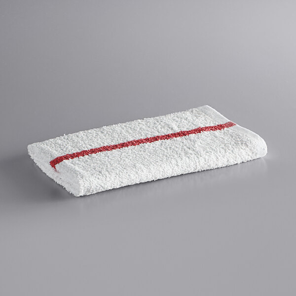 TOWEL - COTTON FOR BAR - RED STRIPE - 16 X 19 / 12