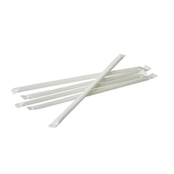 STRAW - 7.75" - PLASTIC - CLR - JUMBO - WRAP / 12000