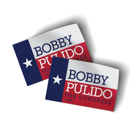 Texas Flag Logo (4" x 2.5" Vinyl Sticker -- Pack of Two!)