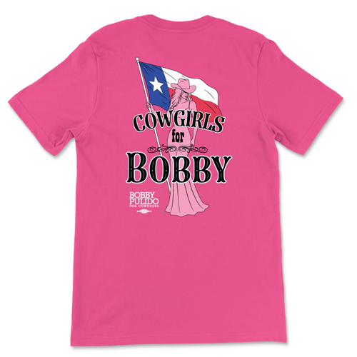 Cowgirls For Bobby - TX Flag (Unisex Fuchsia Tee)