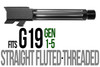 Combat Armory Barrel Fits Glock 19 9mm Match Straight Fluted Barrel Threaded 2 Tone