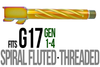 Combat Armory Barrel Fits Glock 17 9mm Match Thick Spiral Fluted Barrel Threaded in Chameleon