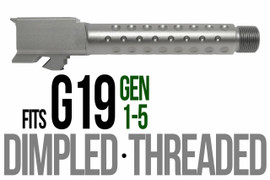 Combat Armory Barrel Fits Glock 19 9mm Match Golf Ball Dimpled Barrel Threaded in Flat Gray 