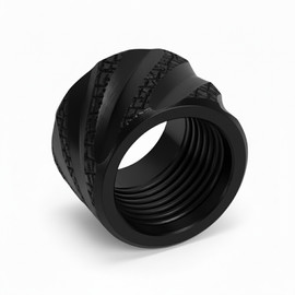 Combat Armory Thread Protector 1/2 x 28 (9mm & .357SIG Barrel) Knurled Thick Spiral in Black