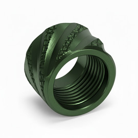 Combat Armory Thread Protector 1/2 x 28 (9mm & .357SIG Barrel) Knurled Thick Spiral in Radio Active Green