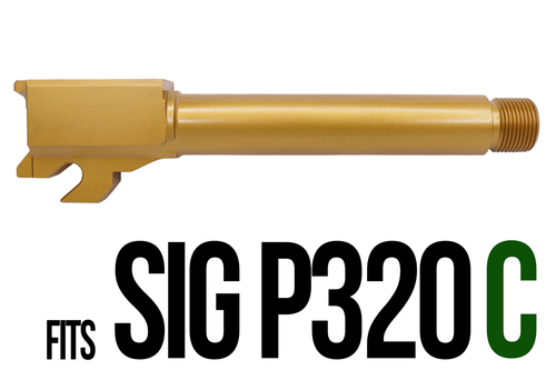 Combat Armory Barrel Fits SIG SAUER P320C 9MM Threaded 4.625'' In Gold