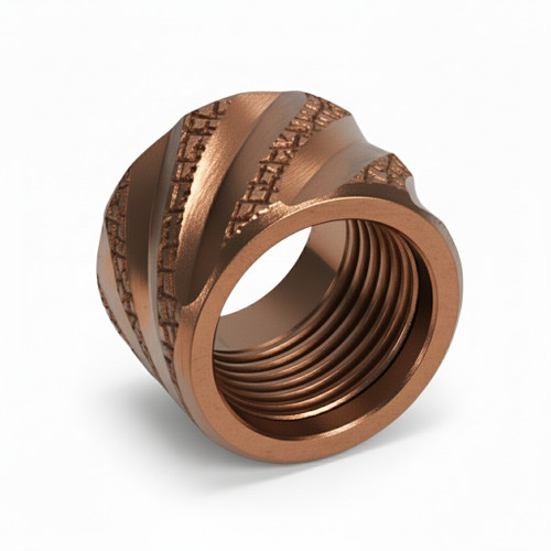 Combat Armory Thread Protector 1/2 x 28 (9mm & .357SIG Barrel) Knurled Thick Spiral in Copper Combat Armory Thread Protector 1/2 x 28 (9mm & .357SIG Barrel) Knurled Thick Spiral in Copper
