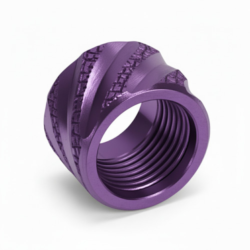 Combat Armory Thread Protector 1/2 x 28 (9mm & .357SIG Barrel) Knurled Thick Spiral in Violet