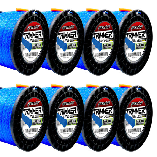 Arbor King 8 Spool Case Pack of .095 3LB Twist Blue Trimmer line Spool Commercial
