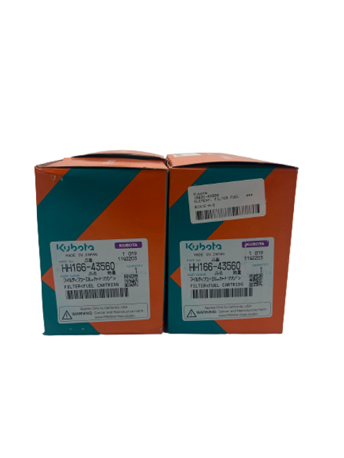 4 Pack of Kubota HH166-43560 Fuel Filter