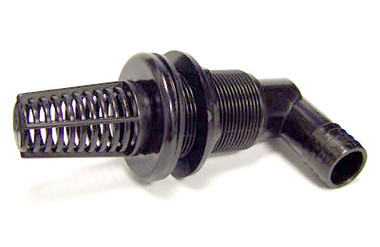 1" Slip Bulkhead Kit Includes Strainer and Insert Elbow (1 3/4" hole) :: 0790710