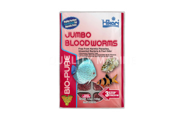 Hikari Bio Pure Frozen Jumbo Blood Worms Cubes 3.5oz :: 0760090