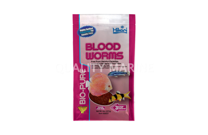 Hikari Bio-Pure Frozen Blood Worms Flat Pack 8oz :: 0759121