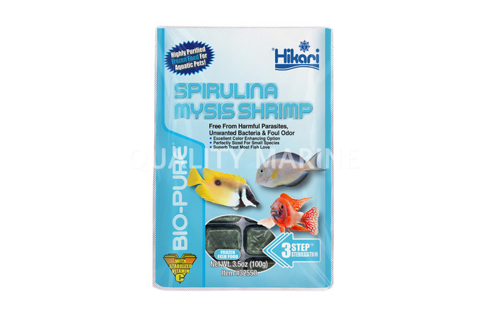 Hikari Bio-Pure Frozen Spirulina Mysis Shrimp Cubes 3.5oz :: 0760650