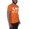 Orange All-Over Print Men's Athletic T-shirt