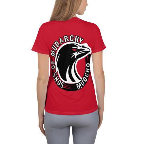 Red All-Over Print Women's Athletic T-shirt Red All-Over Print Women's Athletic T-shirt