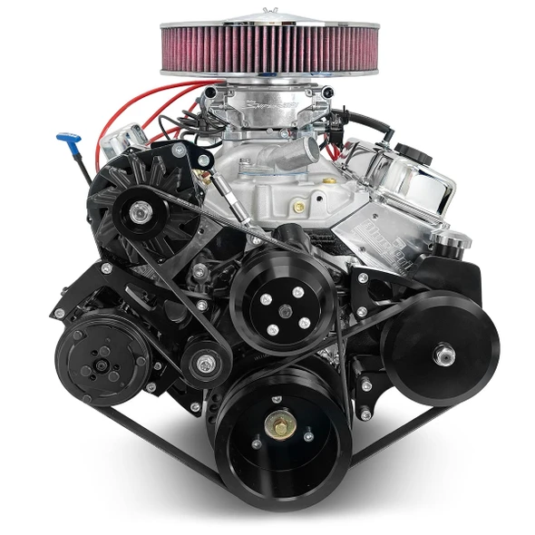 383 c.i. GM Small Block Compatible Deluxe Dressed - EFI - Black Kit