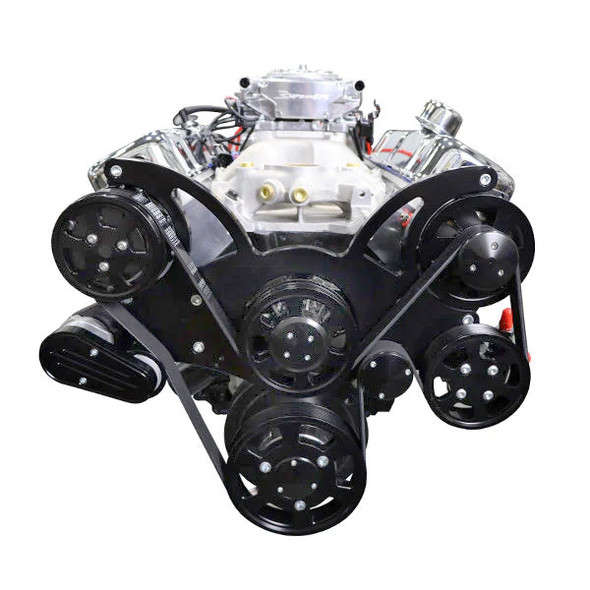 GM Big Block Compatible 496 c.i. Engine - 600 Horsepower - Deluxe Dressed - Black Pulley Kit - Carbureted
