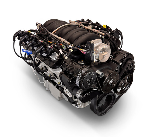 376 c.i. GM LS Compatible Deluxe Dressed - EFI - Black Kit