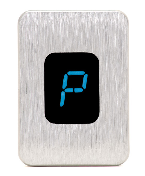 Rectangle Digital Gear Shift Indicator, 1 3/8" X 1", Satin, Blue, Gear Position Indicators, Gearstar Performance Transmissions