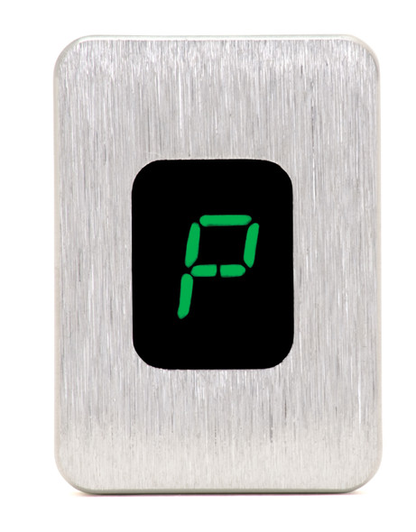 Rectangle Digital Gear Shift Indicator, 1 3/8" X 1", Satin, Green, Gear Position Indicators, Gearstar Performance Transmissions