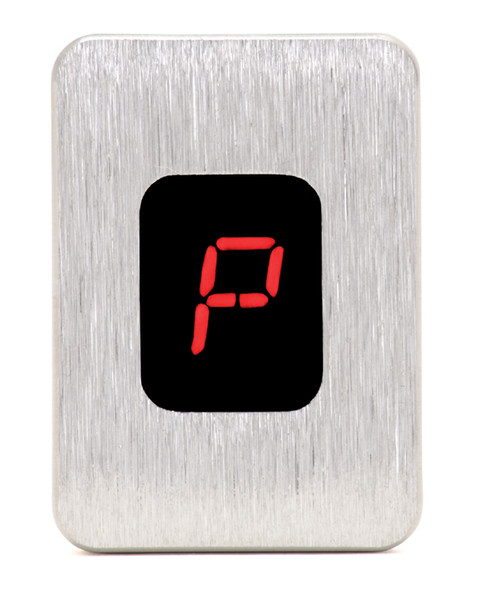 Rectangle Digital Gear Shift Indicator, 1 3/8" X 1", Satin, Red