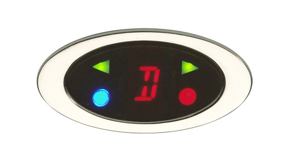 Elliptical Digital Gear Shift Indicator With Indicators, 2 1/2" X 1 1/4", Chrome, Red, Gear Position Indicators, Gearstar Performance Transmissions
