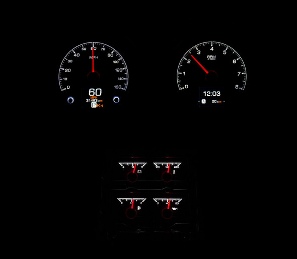 1968 Chevy Camaro W/Console Gauges HDX System, Silver Face, HDX Instrument Systems, Gearstar Performance Transmissions
