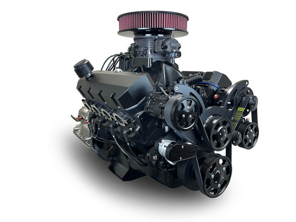 GM Big Block Compatible 632 c.i. Pro Series Engine and 4L80E Automatic Transmission - 815 Horsepower - Blackout Reaper Edition Builder Series - Black Pulley Kit - Carbureted
