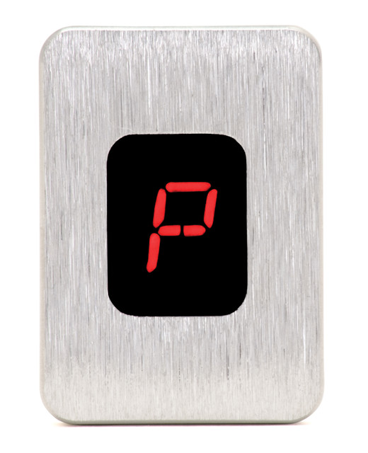 Rectangle Digital Gear Shift Indicator, 1 3/8" X 1", Satin, Red, Gear Position Indicators, Gearstar Performance Transmissions