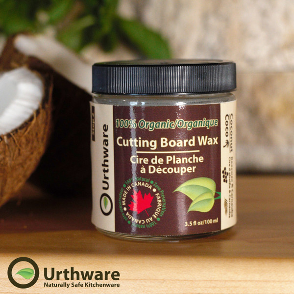 Urthware  organic and all natural MCT coconut oil and wax cutting board finish.